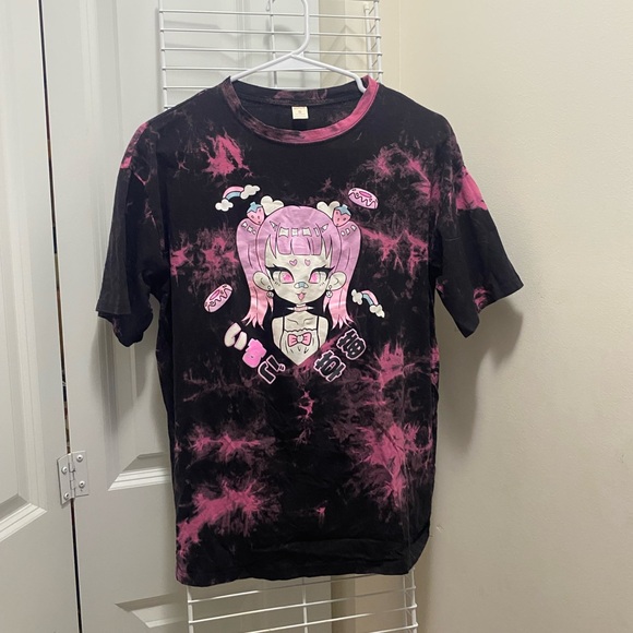 ROMWE Tops - Pink and Black Graphic Kids T-Shirt